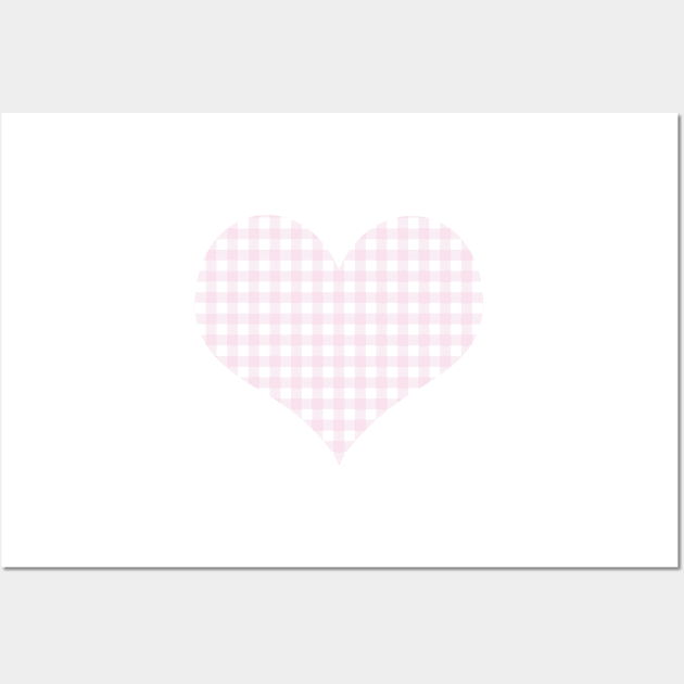 Pale Pink and White Gingham Pattern Wall Art by CraftyCatz